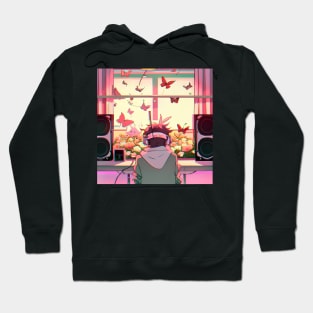 Boy with Headphone - Anime - Retro Future Hoodie